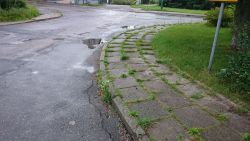 ul. Zielona - oczyszczanie chodników z traw